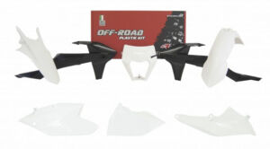 Kit plastique carénage KTM EXC125 à EXC500 (2017-2019) – R’Tech – Blanc Noir