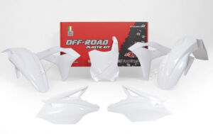 Kit plastique carénage Kawasaki KX250 F KX250Y 2017-2020 – R’Tech blanc
