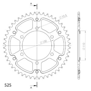 Couronne Supersprox 525/48 Bleue – Pour chaînes 525 – Couronne moto hautes performances
