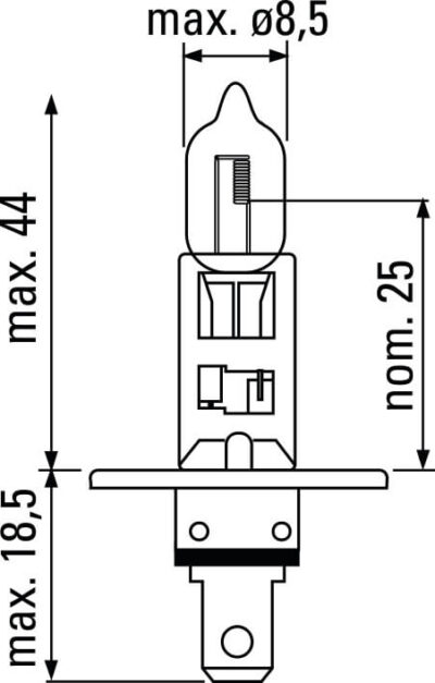 Ampoule H1 - Vision 12 V - 55 W - P14,5s (12258PRC1) - Philips