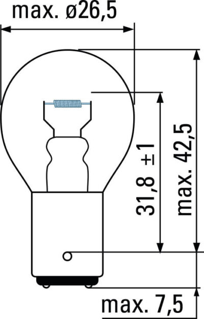 Ampoule P21W  12 V -  21 W - BA15s (12498BW) - Philips