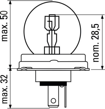 Ampoule R2 - Visio  12 V -  45/40 W - P45t-41 (12475C1) - Philips