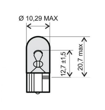 Ampoule Wedge Base WY5W Ambre  12 V -  5 W - W2.1x9.5d (12396NACP) - Philips