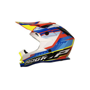 CASQUE CROSS ENFANT 3009 ORANGE/BLEU CLAIR - Progrip