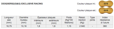 Chaine DID520ERS3(G&G) x 104 maillons ZJ (Pas 520) Aprilia Pegaso 125 - DID