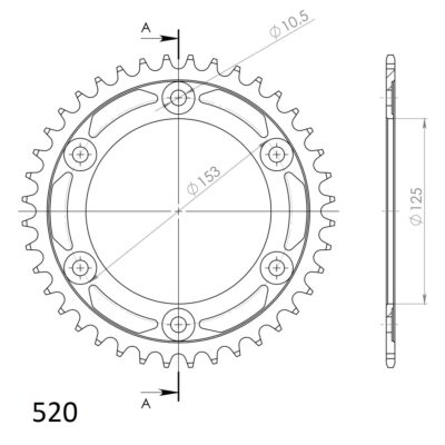 Couronne acier 40 dents Honda CRF250 L - Supersprox (CA32040)