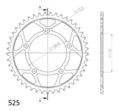 Couronne acier 45 dents BMW S1000 R K47 - Supersprox (CI70045)