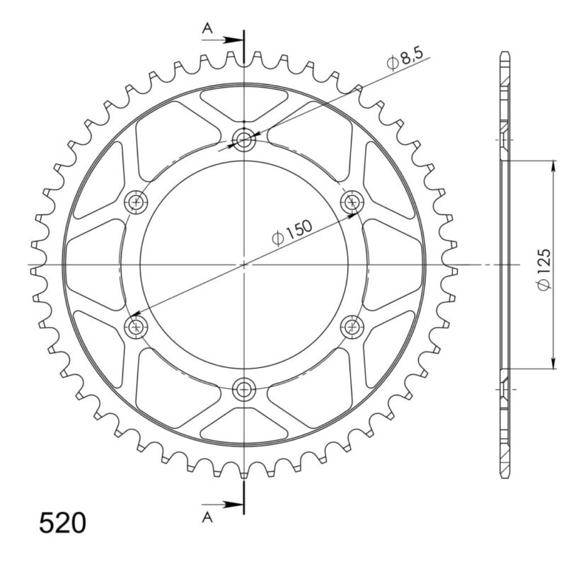 Couronne acier 49 dents Gas Gas MC250 / KTM SX250 / Husqvarna TC250 (2021-2024) – Supersprox CO30449