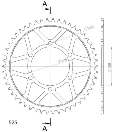 Couronne acier 50 dents Triumph Tiger 800 / ABS A08 - Supersprox