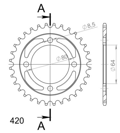 Couronne acier Pas 420 - 32 dents Yamaha LB50 Chappy ll - Supersprox (CC10132)