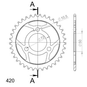 Couronne acier Pas 420 – 37 dents – Supersprox CA10037