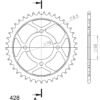 Couronne acier Pas 428 - 41 dents Suzuki GN125 /E S NF41A - Supersprox (CE20141)