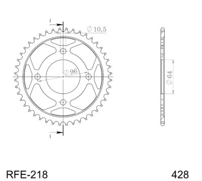 Couronne acier Pas 428 - 44 dents Honda CG125 Bresil 4 - Supersprox (CA23144)