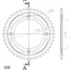 Couronne acier Pas 428 - 46 dents Gas Gas MC85 14/17 pouces - Supersprox (CO20046)