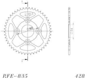Couronne acier 49 dents – Yamaha SR125 /SE 3MW 10F (1992-2002) – Supersprox CC20249