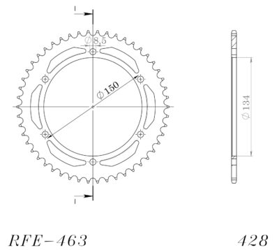 Couronne acier Pas 428 - 50 dents Kawasaki KMX200 A2 MX200A - Supersprox (CG20350)