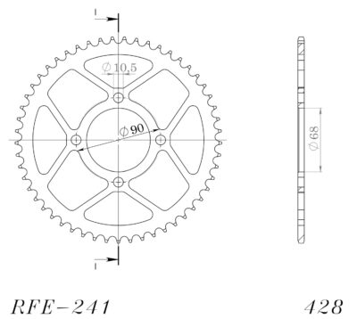 Couronne acier Pas 428 - 53 dents Honda MTX125 D JD05 JD07 - Supersprox (CA10853)