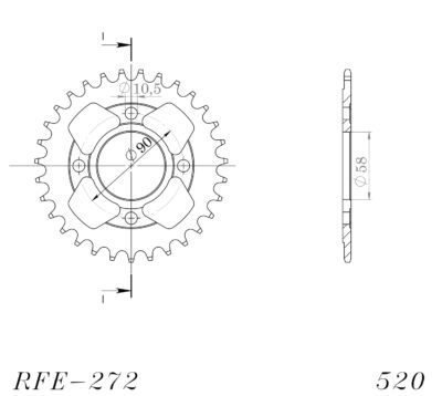 Couronne acier Pas 520 - 31 dents Honda CA250 Rebel L - Supersprox