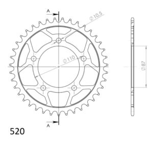 Couronne acier 39 dents Suzuki GS500 E / F 1989-2008 – Supersprox CE40539