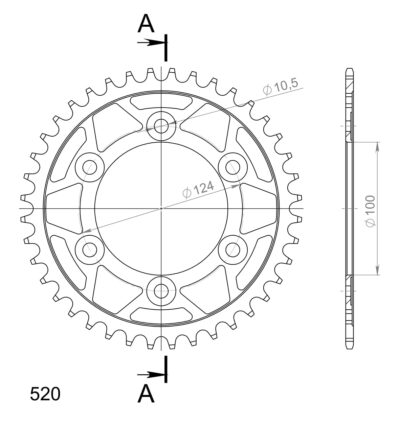 Couronne acier Pas 520 - 40 dents Ducati 750 Sport ZDM750S - Supersprox (CL60240)