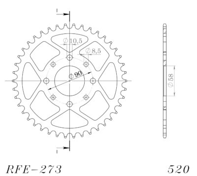 Couronne acier Pas 520 - 45 dents KTM 125 Duke - Supersprox (CA22145)