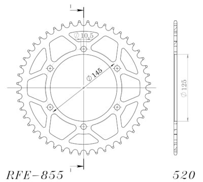 Couronne acier Pas 520 - 45 dents Yamaha XT660 R DM011 - Supersprox (CC30545)