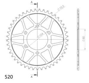 Couronne acier 520 - CF CL-X / GT / MT / NK, Kawasaki Z650 / Ninja 650 / Versys 650 (2006-2024) - Supersprox CG40346