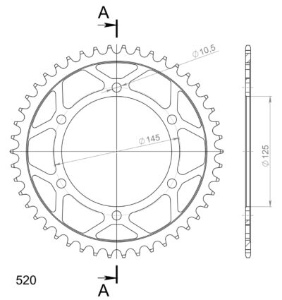 Couronne acier Pas 520 - 46 dents Yamaha XTZ Super Ténéré 3LD 3WN - Supersprox (CC30546)