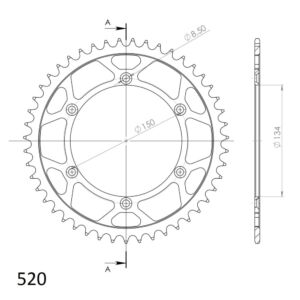 Couronne acier 47 dents Kawasaki KDX200 KX125 KX250 KX500 (1986-2004) – Supersprox CG20447