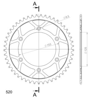 Couronne acier 49 dents – Beta 300RR / 200RR / 250RR / 390RR / XTrainer & Honda CRF / CR – 2013-2024 – Supersprox CA21249
