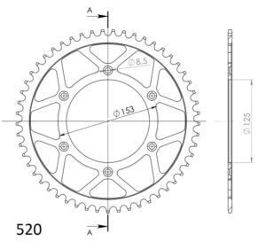 Couronne acier 520 – Honda CR125 R (2000-2007) – Supersprox CA21252