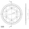 Couronne acier Pas 520 - 53 dents Honda CR250 R L ME03 - Supersprox (CA21253)