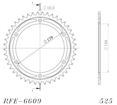 Couronne acier Pas 525 - 45 dents Aprilia ETV1000 Caponord PS - Supersprox (CI80445)