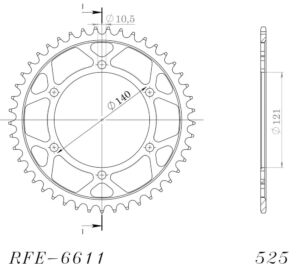 Couronne acier 45 dents Cagiva Raptor 650 M210 / V-Raptor M211 (2001-2005) – Supersprox CK50245