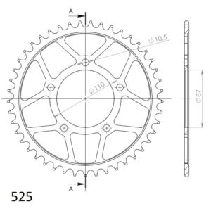 Couronne acier 45 dents Suzuki SV650 1999-2010 – Supersprox CE40445
