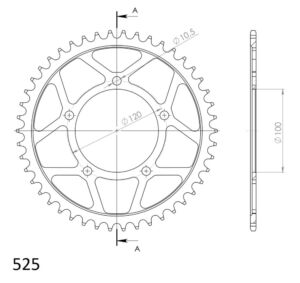 Couronne acier 46 dents Aprilia Dorsoduro SM & Factory 2008-2016 – Supersprox CI80046