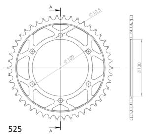 Couronne acier 46 dents Yamaha FZ8 Fazer RN25 2010-2015 – Supersprox CC60646