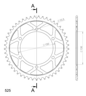 Couronne acier 49 dents pour Honda XRV650 Africa Twin 1988–1989 – Supersprox CA50249