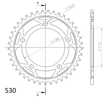 Couronne acier Pas 530 - 41 dents Honda CB1300 X-4 V SC38 - Supersprox (CA50841)