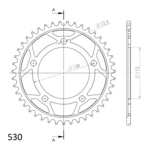 Couronne acier Honda CB900/CBF1000/CBR600 – 43 dents – Supersprox CA50843 – 1991 à 2010