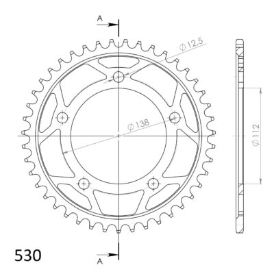 Couronne acier Pas 530 - 43 dents Honda CB900 Hornet /S 2 SC48 - Supersprox (CA50843)