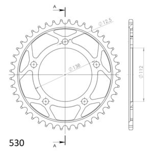 Couronne acier 44 dents Pas 530 Honda CBR1100 XX Blackbird 1997-2008 – Supersprox CA50844