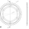 Couronne acier Pas 530 - 45 dents Kawasaki GPZ1100 E ABS F1 ZXT10F - Supersprox (CG70145)