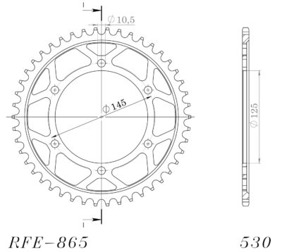 Couronne acier Pas 530 - 46 dents Yamaha FZR600 3HE 3RG 3RH - Supersprox (CC60146)