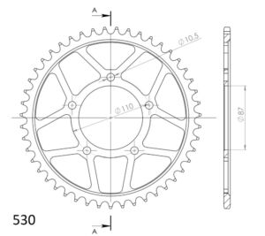 Couronne acier 47 dents Suzuki GSF600/650 Bandit 1995-2006 GSX600F GSX750F – Supersprox CE60147