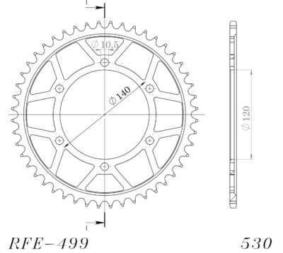 Couronne acier Pas 530 - 48 dents Kawasaki ZZR600 E1 ZX600E - Supersprox (CG60348)