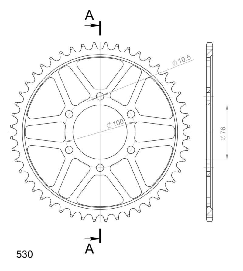 Couronne acier 48 dents Suzuki GSX-R 1100 1989–1992 – Supersprox CE90248