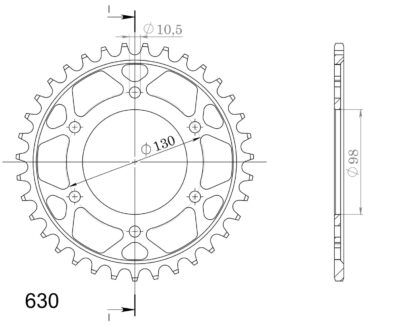 Couronne acier Pas 630 - 35 dents Kawasaki Z900 A A4 Z1F - Supersprox (CG70035)