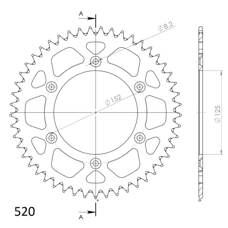 Couronne aluminium KTM Husqvarna Honda RAL-8000:48 – Supersprox