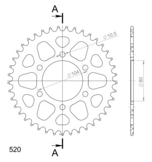 Couronne aluminium 41 dents Kawasaki Ninja1000 SX, Z1000 SX, ZX-10R (2011–2023) – Supersprox AH403X41